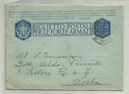 CARTOLINA   POSTALE FORZE ARMATE 6 REGGIMENTO 1943 - Entero Postal