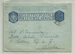 CARTOLINA   POSTALE FORZE ARMATE 6 REGGIMENTO 1943 - Stamped Stationery