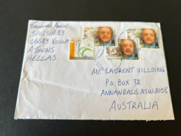 (3 L 54) Letter Posted From Greece To Australia (during COVID-19 Pandemic) (4 Stamps) - Briefe U. Dokumente