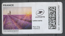 France - Frankreich Timbre Personnalisé Y&T N°MTEL LV20-006 - Michel N°BS(?) (o) - Champ De Lavande - Timbres à Imprimer (Montimbrenligne)