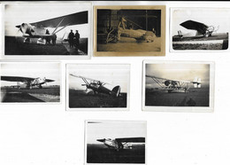 AVIATION - Lot De 7 Photos D' Avions. Clichés Pris à DIJON ( 21 ) En 1934. Voir Les Scans Recto-verso - Aviation