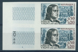 FRANCE, CELEBRITES, ALFRED DE VIGNY, POET, 1963, IMPERFORATED / NON DENTELE, NH / NSCH - 1961-1970