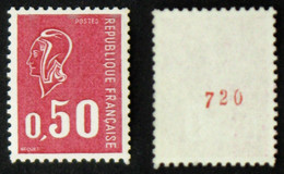 N° 1664e 50c BEQUET Roulette N° Rouge Neuf N** TB Cote 25€ - Coil Stamps