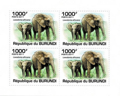 BURUNDI 2011 Mi 2030A KLB AFRICAN SAVANNA ELEPHANT MINT MINIATURE SHEET ** - Blokken & Velletjes