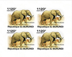 BURUNDI 2011 Mi 2031B KLB AFRICAN SAVANNA ELEPHANT MINT IMPERFORATED MINIATURE SHEET ** - Blocks & Sheetlets