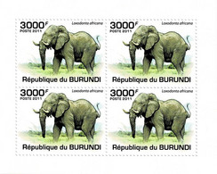 BURUNDI 2011 Mi 2032A KLB AFRICAN SAVANNA ELEPHANT MINT MINIATURE SHEET ** - Blocks & Sheetlets