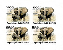 BURUNDI 2011 Mi 2033B KLB AFRICAN SAVANNA ELEPHANT MINT IMPERFORATED MINIATURE SHEET ** - Blokken & Velletjes
