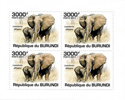 BURUNDI 2011 Mi 2033A KLB AFRICAN SAVANNA ELEPHANT MINT MINIATURE SHEET ** - Blocs-feuillets