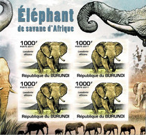 BURUNDI 2011 Mi 2034B KLB AFRICAN SAVANNA ELEPHANT MINT IMPERFORATED MINIATURE SHEET ** - Blocks & Sheetlets