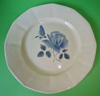 Ancienne ASSIETTE Diguin Sarreguemines - Rose - Faïence Diamètre Environ 23 Cm - Vers 1930 / 1940 - Assiettes