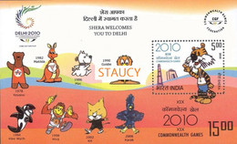 India 2008 COMMONWEALTH Games Sports Mascot Delhi 2010 Miniature Sheet MS MNH, P.O Fresh & Fine - Autres & Non Classés