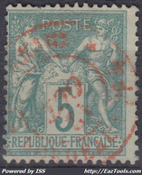 FRANCE CLASSIQUE : SAGE 5c N/B N° 64 CACHET ROUGE DES IMPRIMES - COTE 75 € - 1876-1878 Sage (Typ I)