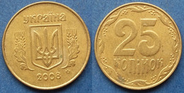 UKRAINE - 25 Kopiyok 2008 KM# 2.1b Reform Coinage (1996) - Edelweiss Coins - Ukraine