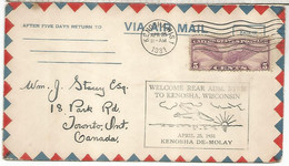 ESTADOS UNIDOS USA CORREO AEREO 1931 VISITA DE BYRD A KENOSHA WISCONSIN - Other & Unclassified