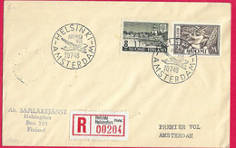 FINLANDIA - 1948 - FIRST FLIGHT HELSINKI/AMSTERDAM * 20.7.48*SU  BUSTA RACCOMANDATA - Covers & Documents