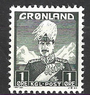 GROENLAND. N°1 De 1938-46. Roi Christian X. - Neufs