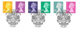 GB - 2015 New Definitive Values (6)    FDC Or  USED  "ON PIECE" - SEE NOTES  And Scans - 2011-2020 Dezimalausgaben