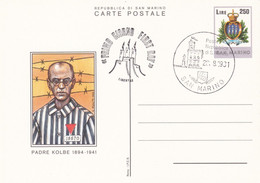 SAN MARINO - CARTOLINA POSTALE  1982 - PADRE KOLBE - FDC - Ganzsachen