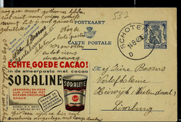 Publibel Obl. N° 531 ( SORALINE, Pâte Cacao) Obl. SCHOTEN - D D - 14/08/43 - Publibels