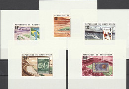 Haute Volta 1977, Football, Stamp On Stamp, 5Block Deluxe - Haute-Volta (1958-1984)