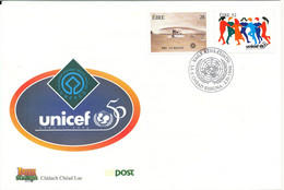 Ireland FDC 2-4-1996 Unicef 50th Anniversary With Cachet - FDC