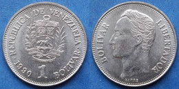 VENEZUELA - 1 Bolivar 1990 Y# 52a.2 Reform Coinage (1896-1999) - Edelweiss Coins - Venezuela