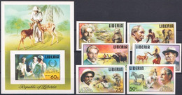 Liberia 1977, Schweitzer, Lion, Elephant, Monkey, 6val +BF IMPERFORATED - Liberia