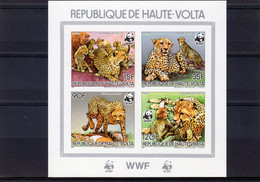 Haute Volta 1984, WWF, Leopard, 4val In BF IMPERFORATED - Haute-Volta (1958-1984)