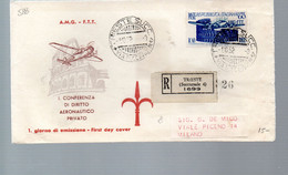 HOG588 - TRIESTE A , FDC Del 1/10/1952 Viaggiata Raccomandata . ICAO (EML) - Marcofilie