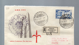 HOG589 - TRIESTE A , FDC Del 12/4/1952 Viaggiata Raccomandata . FIERA MILANO (EML) - Marcofilie