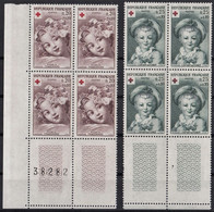 1962 FRANCE N** 1366 1367 MNH Bloc De 4 - Unused Stamps