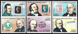 NO PAYPAL !! Cuba 1990: 150 ANNIV. DEL PRIMER SELLO POSTAL (ROWLAND HILL) Michel-N° 3382-3387 ** MNH - Rowland Hill