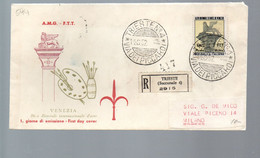 HOG594 - TRIESTE A , FDC Del 11/6/1952 Viaggiata Raccomandata . BIENNALE (EML) - Marcofilie