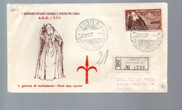 HOG600 - TRIESTE A , FDC Del 21/11/1952 Viaggiata Raccomandata . MASSAIA (EML) - Marcofilie