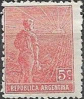 ARGENTINA 1911 Ploughman - 5c. - Red MH - Unused Stamps