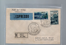 HOG615 - TRIESTE A , FDC Del 17/6/1954 Raccomandata Espresso Per Pescara. 6a FIERA (EML) - Marcofilie
