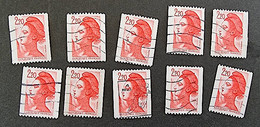 FRANCE Liberté. Yvert N° 2379 Roulette. Timbre Oblitéré Lot De 10 Exemplaires (Used) - Oblitérés