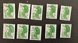 FRANCE Liberté. Yvert N° 2426 Roulette. Timbre Oblitéré.  Lot De 10 Exemplaires (Used) - Used Stamps