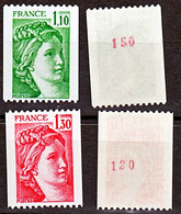 FRANCE Sabine. Yvert N° 2062a/63a Roulette Numéro Rouge Au Verso. ** MNH (il Sera Envoyé Les 2 Timbres) - Unused Stamps