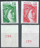 FRANCE Sabine. Yvert N° 2103a/04a Roulette Numéro Rouge Au Verso. ** MNH (il Sera Envoyé Les 2 Timbres) - Neufs