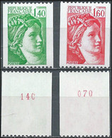 FRANCE Sabine. Yvert N° 2157a/58a Roulette Numéro Rouge Au Verso. ** MNH (il Sera Envoyé Les 2 Timbres) - Neufs