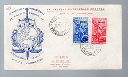 HOG621 (EML) - TRIESTE A , FDC Del 30.10.1954 Sassone N. 207/208 - Marcophilie