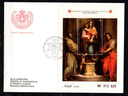 SMOM - 1991 - NATALE: LA MADONNA DELLE ARPIE DI ANDREA DEL SARTO - (GALLERIA DEGLI UFFIZI - FIRENZE) - FDC - Sovrano Militare Ordine Di Malta