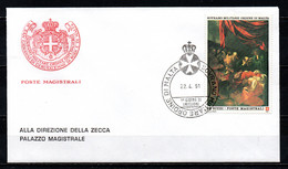 SMOM - 1991 - MORTE DELLA MADONNA DEL CARAVAGGIO (MUSEO DEL LOUVRE - PARIGI) - FDC - Sovrano Militare Ordine Di Malta