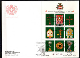 SMOM - 1991 - ARREDI SACRI DELL'ORDINE - FOGLIETTO - SOUVENIR SHEET - FDC - Sovrano Militare Ordine Di Malta