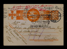 Gc7182 PORTUGAL Postal Stationery "Santarém City" Date-pmk 1942-12-01 Mailed Lisboa (1 File Holes) - Flammes & Oblitérations