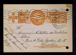 Gc7186 PORTUGAL Postal Stationery "Portalegre City" Date-pmk 1942-05-14 Mailed Lisboa (2 File Holes) - Flammes & Oblitérations