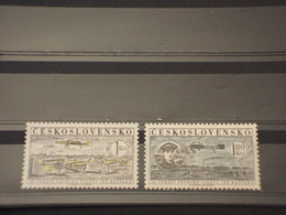 CECOSLOVACCHIA -  P.A. 1959 1mo VOLO 2 VALORI - NUOVI(+) - Airmail