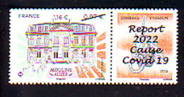 VENTE IMMEDIATE RARE TIMBRE - MOULINS ALLIER - REPORT 2022 CAUSE COVID - SURCHARGE 1.16 - Unused Stamps