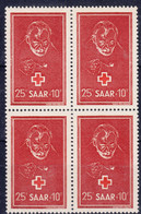 Saar Sarre 1950 Red Cross Mi#292 Mint Never Hinged Piece Of 4 - Neufs